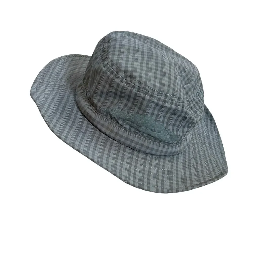OR Outdoor Research Bucket Sun Hat Gray Checkered Plaid Medium 3-6 Youth Granola